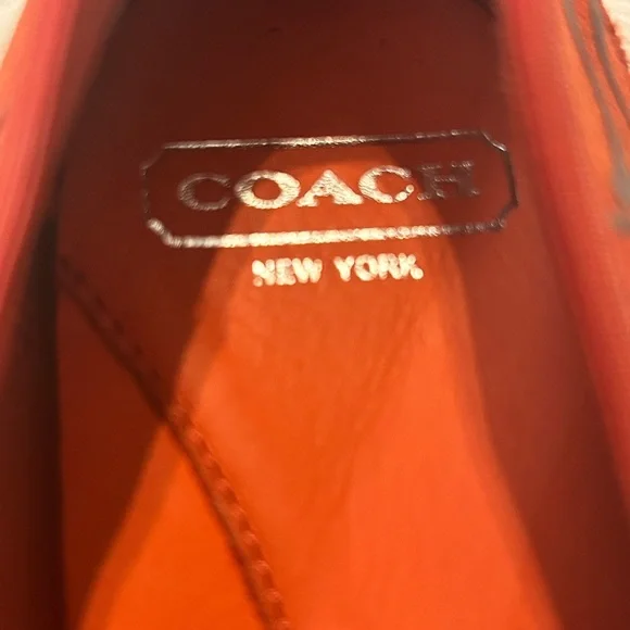 Coach Signature Suede Orange Red Ballet Flat slip on women’s size 7.5 - Picture 4 of 9